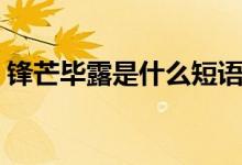 鋒芒畢露是什么短語(yǔ)（鋒芒畢露是什么意思）