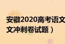 安徽2020高考語文試卷（2022安徽省高考語文沖刺卷試題）