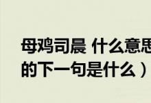 母雞司晨 什么意思,這里指的是誰(shuí)?（雞司晨的下一句是什么）