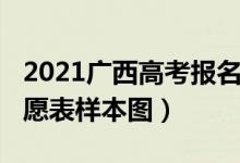 2021廣西高考報名表模板（廣西高考2022志愿表樣本圖）