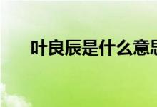 葉良辰是什么意思?。ㄈ~良辰的簡(jiǎn)介）