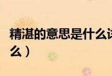 精湛的意思是什么詳細(xì)解釋（精湛的意思是什么）