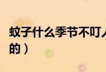蚊子什么季節(jié)不叮人（咬人的是雄蚊子還是雌的）