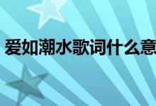 愛如潮水歌詞什么意思（愛如潮水歌詞含義）