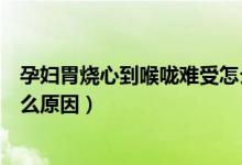 孕婦胃燒心到喉嚨難受怎么回事（孕婦胃酸燒心到嗓子眼什么原因）