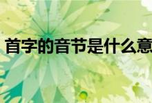 首字的音節(jié)是什么意思（首字的音節(jié)是什么）