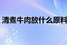 清煮牛肉放什么原料（清煮牛肉放什么調(diào)料）