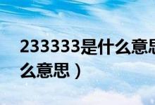 233333是什么意思網(wǎng)絡語言（233333是什么意思）
