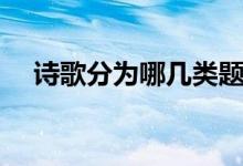 詩歌分為哪幾類題材（詩歌分為哪幾類）
