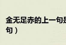 金無足赤的上一句是啥（什么金無足赤的上一句）