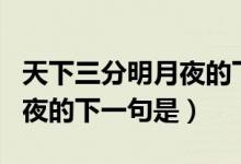 天下三分明月夜的下一句是啥（天下三分明月夜的下一句是）