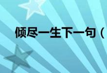 傾盡一生下一句（傾盡一生下句是什么）