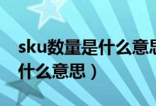 sku數(shù)量是什么意思通俗易懂點(diǎn)（sku數(shù)量是什么意思）
