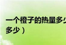 一個橙子的熱量多少卡路里（一個橙子的熱量多少）