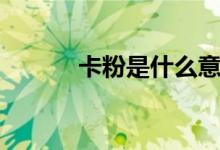 卡粉是什么意思（你明白了嗎）