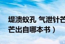 堤潰蟻孔 氣泄針芒誰寫的（堤潰蟻孔氣泄針芒出自哪本書）