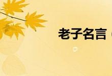 老子名言（老子字什么）