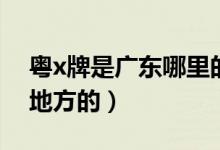 粵x牌是廣東哪里的車牌（粵x牌是廣東什么地方的）