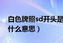 白色牌照sd開頭是什么（白色牌照sd開頭是什么意思）