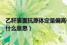 乙肝表面抗原體定量偏高什么意思（乙肝表面抗原定量偏高什么意思）