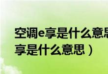 空調(diào)e享是什么意思有省電的作用嗎（空調(diào)e享是什么意思）