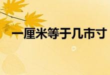 一厘米等于幾市寸（1市寸等于多少厘米）