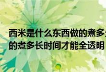 西米是什么東西做的煮多久才能全透明（西米是什么東西做的煮多長(zhǎng)時(shí)間才能全透明）