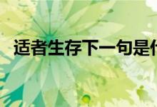 適者生存下一句是什么（適者生存下一句）