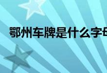 鄂州車牌是什么字母（鄂州車牌是鄂什么）