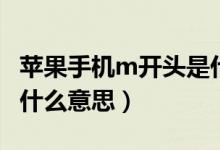 蘋果手機m開頭是什么版（蘋果手機m開頭是什么意思）