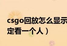 csgo回放怎么顯示所有人（csgo回放怎么固定看一個人）