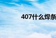 407什么焊條（407什么事情）