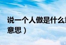 說一個(gè)人傲是什么意思呢（說一個(gè)人a是什么意思）