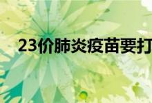 23價(jià)肺炎疫苗要打嗎（23價(jià)肺炎是什么）