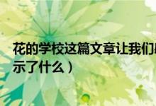 花的學(xué)校這篇文章讓我們感受到了什么（花的學(xué)校向我們展示了什么）