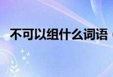 不可以組什么詞語(yǔ)（不可以組什么詞詞語(yǔ)）