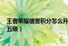 王者榮耀信譽(yù)積分怎么升為5星（王者榮耀信譽(yù)積分怎么到五級(jí)）