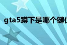 gta5蹲下是哪個鍵位（gta5蹲下是哪個鍵）