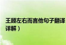 王顧左右而言他句子翻譯（《王顧左右而言他》原文及譯文詳解）