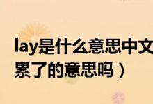 lay是什么意思中文翻譯動詞意思（我lay了是累了的意思嗎）
