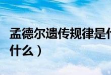 孟德爾遺傳規(guī)律是什么（孟德爾遺傳規(guī)分別是什么）
