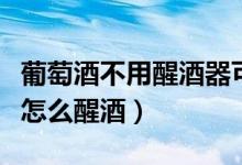 葡萄酒不用醒酒器可以嗎（葡萄酒不用醒酒器怎么醒酒）