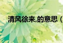 清風徐來,的意思（清風徐來的深層含義）