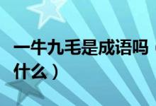 一牛九毛是成語(yǔ)嗎（成語(yǔ)接龍九牛一毛后面是什么）