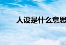 人設(shè)是什么意思（人設(shè)是什么意思）