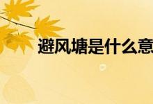 避風(fēng)塘是什么意思（避風(fēng)塘是什么）