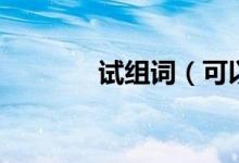 試組詞（可以組的詞語(yǔ)多嗎）