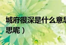 城府很深是什么意思（怎么理解城府很深的意思呢）