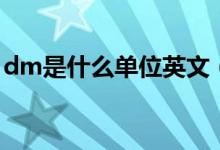 dm是什么單位英文（dm是什么單位的名稱）