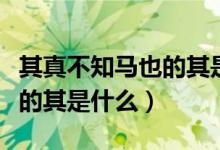 其真不知馬也的其是什么詞性（其真不知馬也的其是什么）